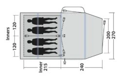 Outwell Rosedale 4PA Air Tent -Camping Gear Store 111178 rosedale 4pa drawing floorplan3