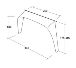 Outwell Lounge Vehicle Connector L -Camping Gear Store 111356 lounge vehicle connector l drawing perspective2