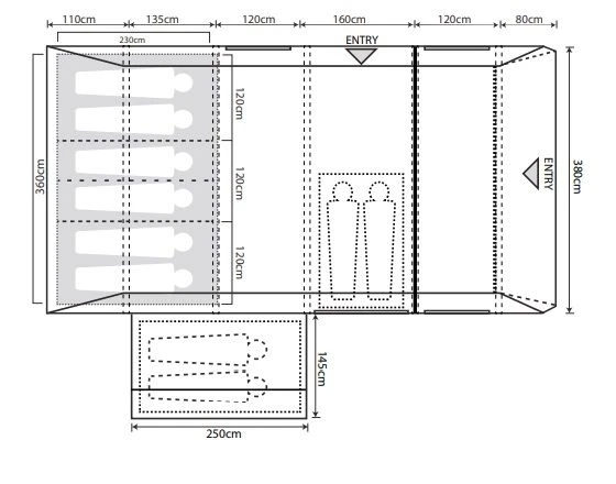 Outdoor Revolution Airedale 6.0SE Air Tent 4 Outdoor Revolution Airedale 6.0SE Air Tent - Image 2