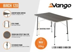 Vango Birch 120 Table -Camping Gear Store birch 120 infographic medium