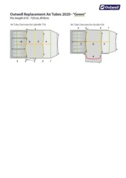 Outwell Air Repair Tube Green 610cm - 725cm -Camping Gear Store outwell tube kit green