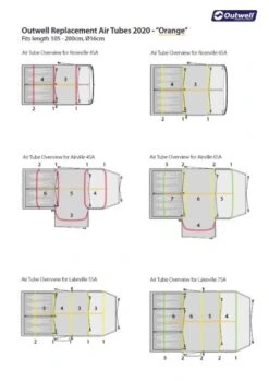 Outwell Air Repair Tube Orange 105cm - 200cm -Camping Gear Store outwell tube kit orange